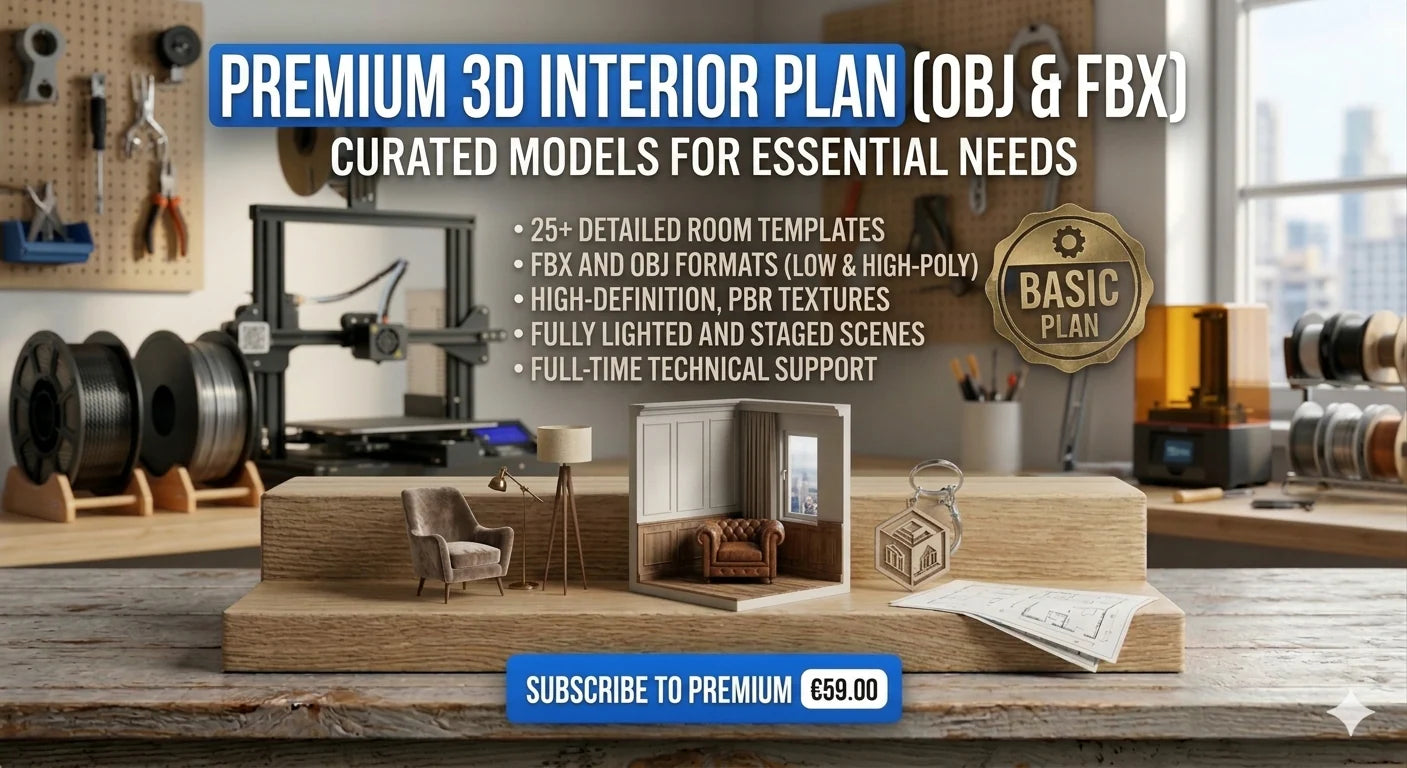 PREMIUM 3D INTERIOR PLAN (OBJ & FBX)